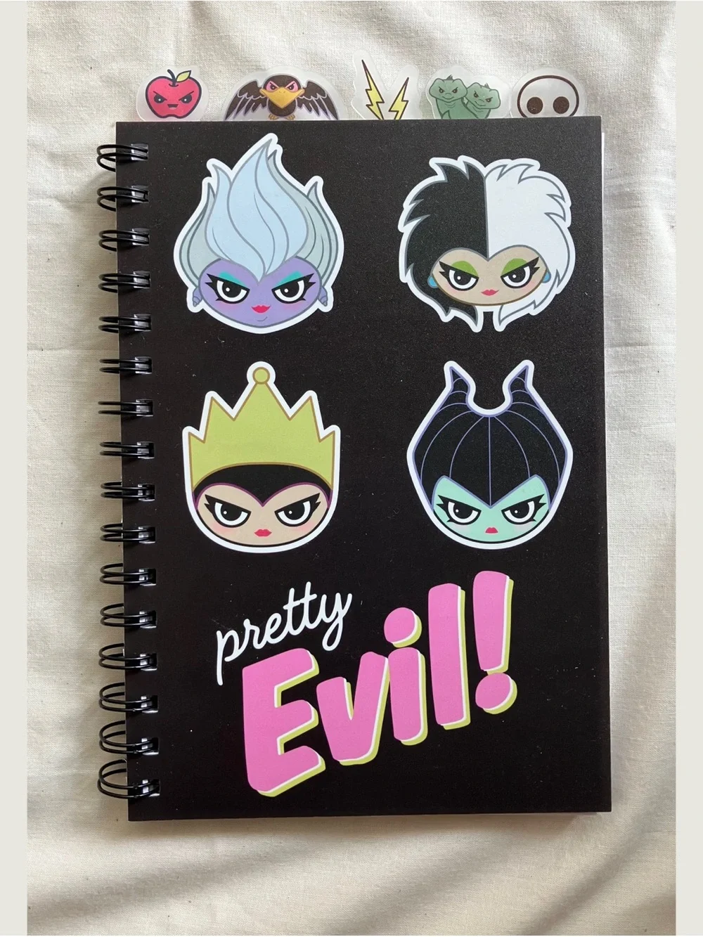 Disney Villains Cosmetic Bag, notebook and keychains